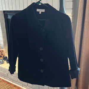 Talbots petites, black velvet blazer/jacket, 14 P, NWOT